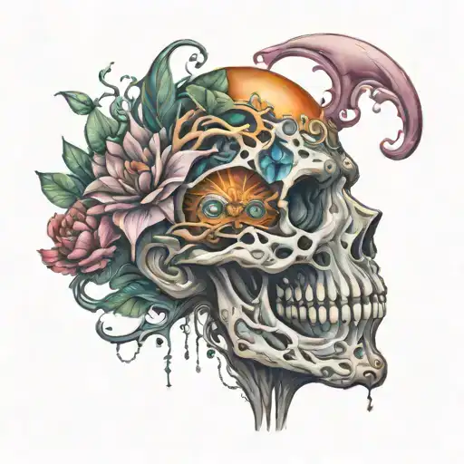 chaotic mind body soul tattoo design idea