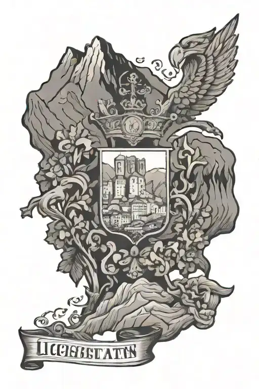 Principality of Liechtenstein, homeland pride, fatherland, Vaduz. tattoo design idea