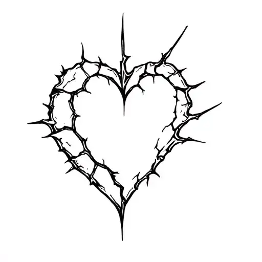 frozen heart with cracks tattoo design idea