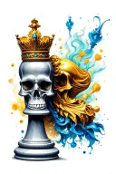 king chess piece killing tattoo design idea