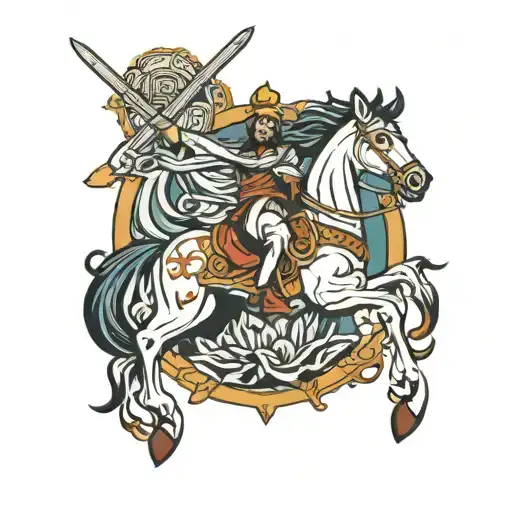 cavalry jesus cross tattoo design idea