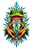 Ayahuasca vine entwined, kambo frog tattoo design idea