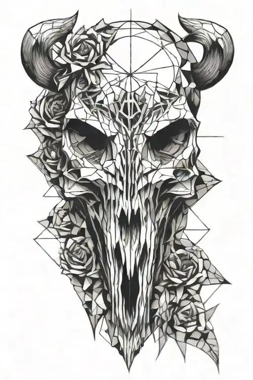 Animal skull tattoo design idea