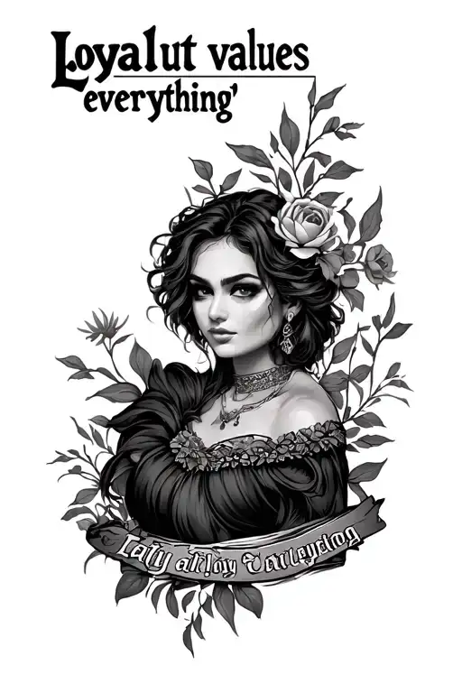 "Loyalty out values everything " Cover my tattoo consisting tattoo design idea