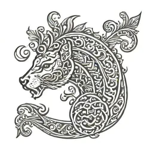 Design a tattoo design about Iranian culture that is suitable for a tattoo cover tattoo design idea