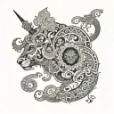 Design a tattoo design about Iranian culture that is suitable for a tattoo cover tattoo design idea