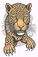 panther crawling up tattoo design idea