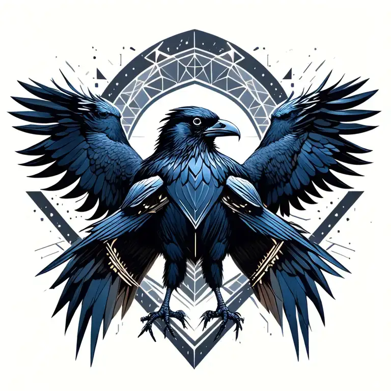 Cyberpunk  3 ravens tattoo design idea
