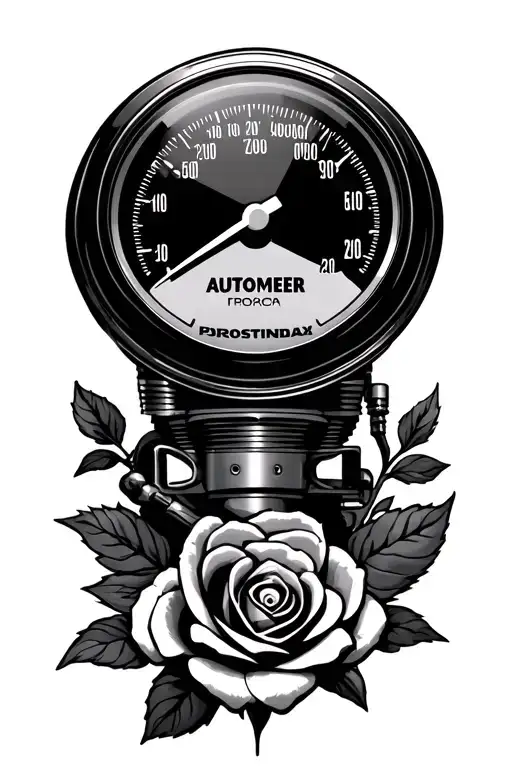 AUTOMETER pro comp tacho with turbos and pistons and roses tattoo design idea