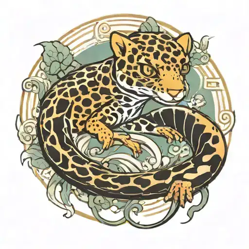 japanese art leopard gecko tattoo design inspired tattoo design idea