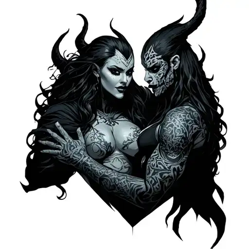 thresh side ways holding lindby tattoo design idea