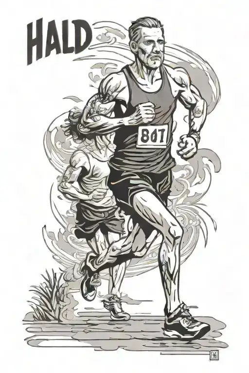 half marathon dad passing away tattoo design idea