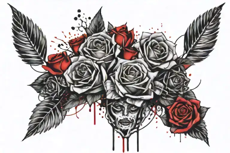 the name Kynzleigh with roses intertwined within tattoo design idea