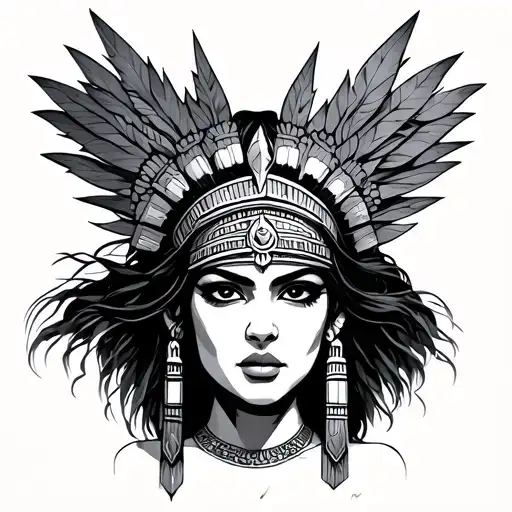 Aztec Princess tattoo design idea