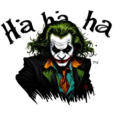 "Ha ha ha" Joker tattoo design idea