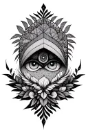 geometric mandala style design incorporating elements of nature & elements tattoo design idea