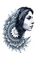 geometric mandala style design incorporating elements of nature & elements tattoo design idea