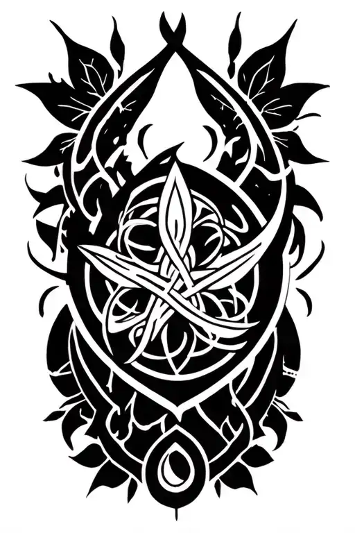 pagan symbols tattoo design idea