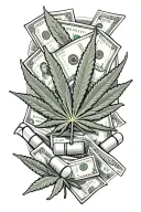 money weed and drugs  tattoo design idea