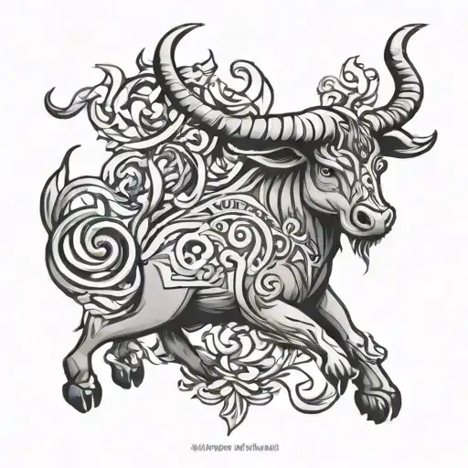 Name: Milen, Birth: Bulgaria, Sign: Taurus zodiac symbol tattoo design idea