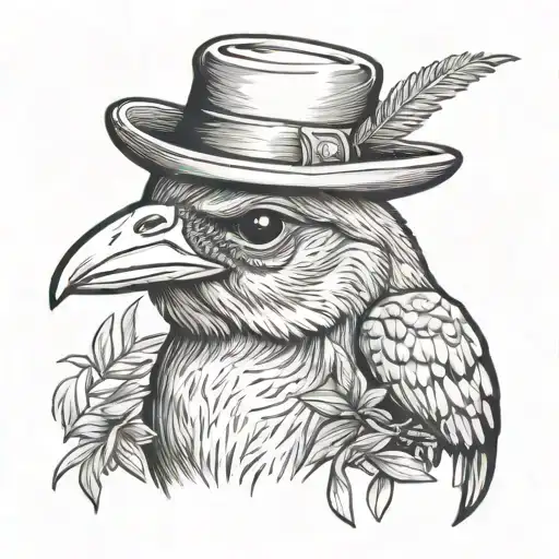 a tattoo in honor of a friend who passed away and I want it to be a chick with his hat and a cigar tattoo design idea