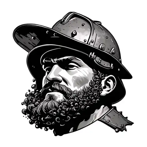 Coal miner helmet tribute tattoo design idea