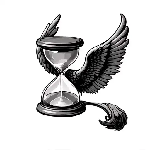 hourglass with wings flying Russian prison tattoo tattoo design idea