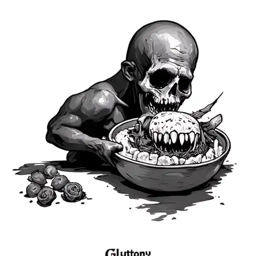 Gluttony tattoo design idea