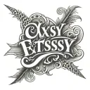 Extssy model lettering style tattoo design idea
