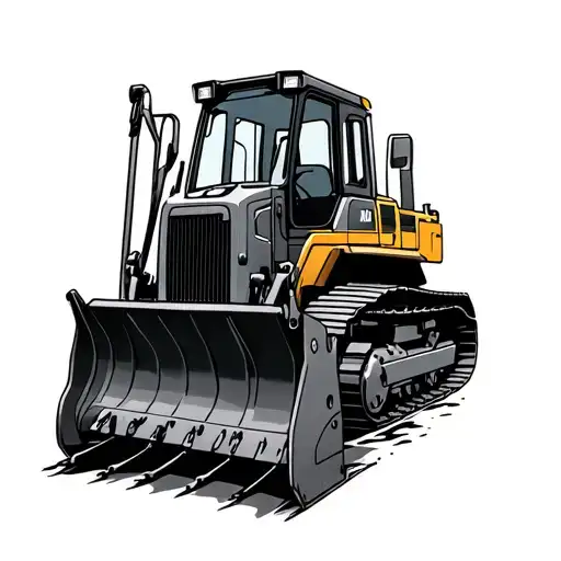 bulldozer tattoo design idea