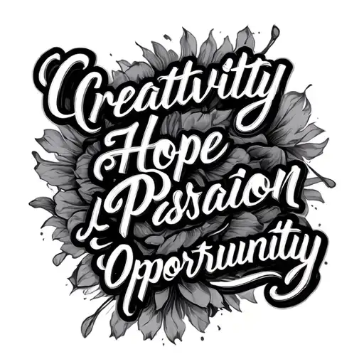 "Creativity Hope Inspiration " C CreativityH HopeI InspirationP PassionO Opportunity tattoo design idea