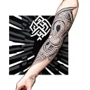 mens asian geometric leg sleeve tattoo tattoo design idea