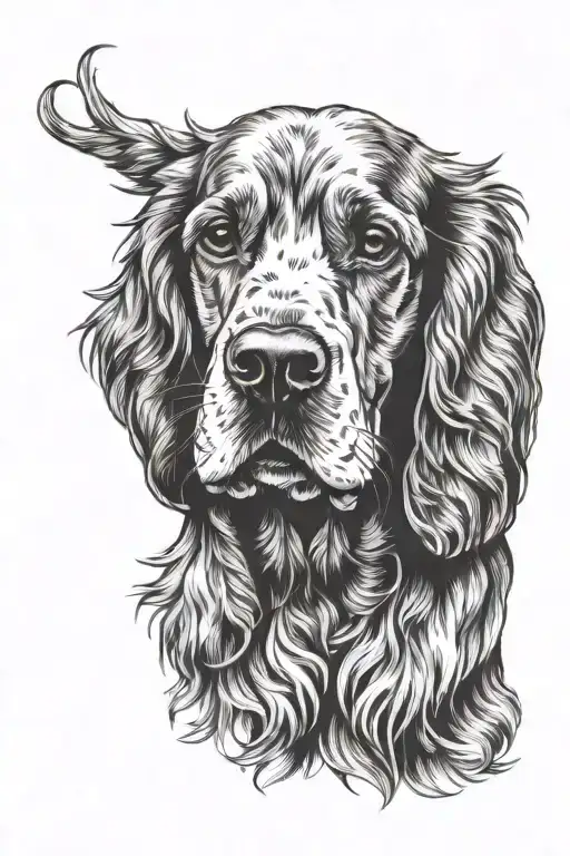 Cocker Spaniel dog  memorial tattoo design idea