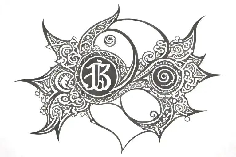 Ashok chakkar with ⭐ symbol made tattoo design idea