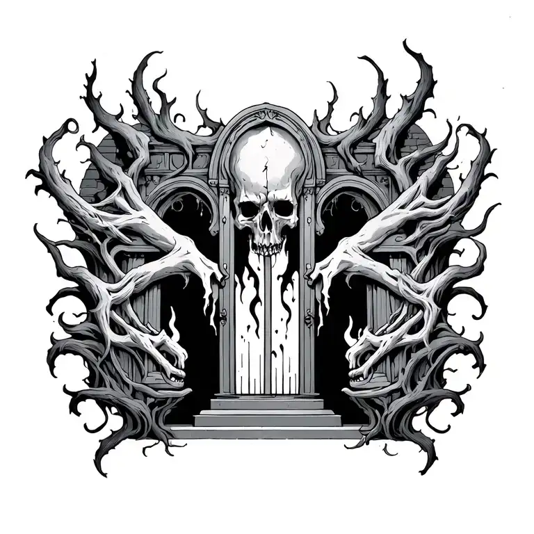 gates of hell tattoo design idea