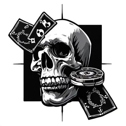 cocaïne new life gambling addiction combined tattoo design idea