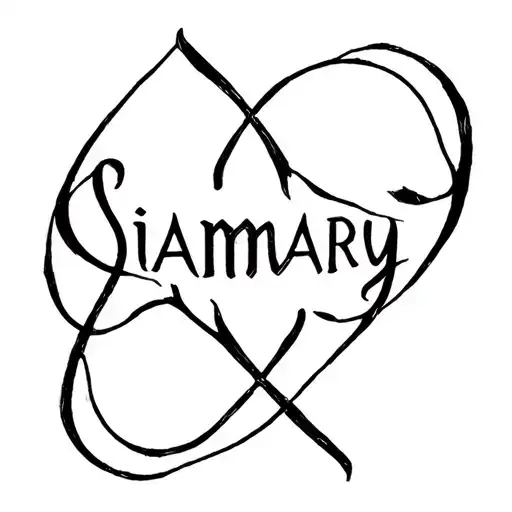 "Siamary" toxic love symbol intertwined tattoo design idea
