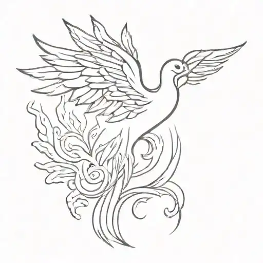 phoenix rising from the ashes symbolizing rebirth tattoo design idea