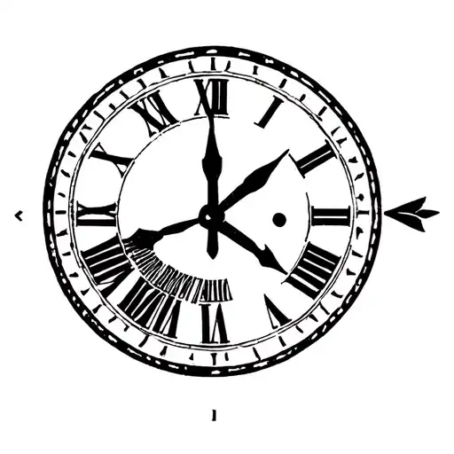 father time with a clock tattoo design idea