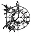 father time with a clock tattoo design idea