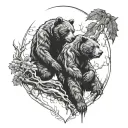 tattoo bear brothers defending themselves fiercely tattoo design idea