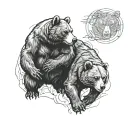 tattoo bear brothers defending themselves fiercely tattoo design idea