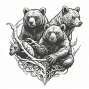 tattoo bear brothers defending themselves fiercely tattoo design idea