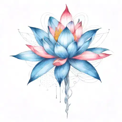 dark deep intergalactic blooming lotus flower tattoo design idea