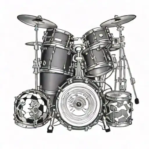 drums and football jersey #89 tattoo design idea