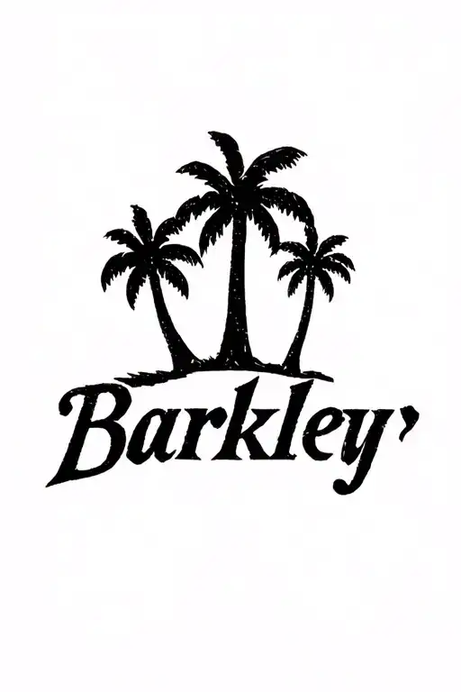 "Barkley " "Barkley " 3 palm trees tattoo design idea