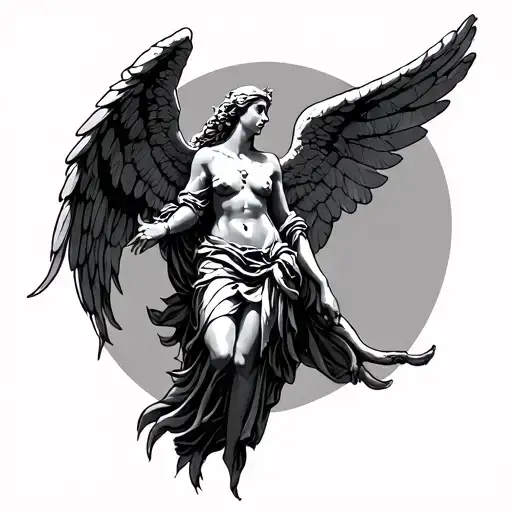 Stone Angel tattoo design idea