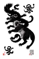 shaolin five animals tattoo design idea