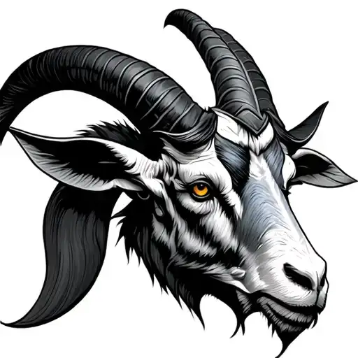 demon goat head tattoo design idea