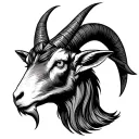 demon goat head tattoo design idea